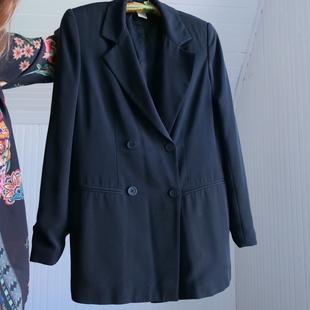 90s Maison Christine black double breasted‎ longline blazer - Picture 5 of 8